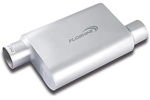 Floshine Universal Mufflers, Two Chamber 3'' offset inlet (ID) 3'' offset outlet (ID) Performance Automotive Exhaust Muffler FH43043