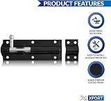 XFORT 2 Pack Heavy Duty Tower Bolt 150mm Black Door Lock Bolt view 3
