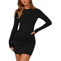 alexis marce dress black Backless Round Neck Long Sleeve Mini Dress Cream / XL main image 0