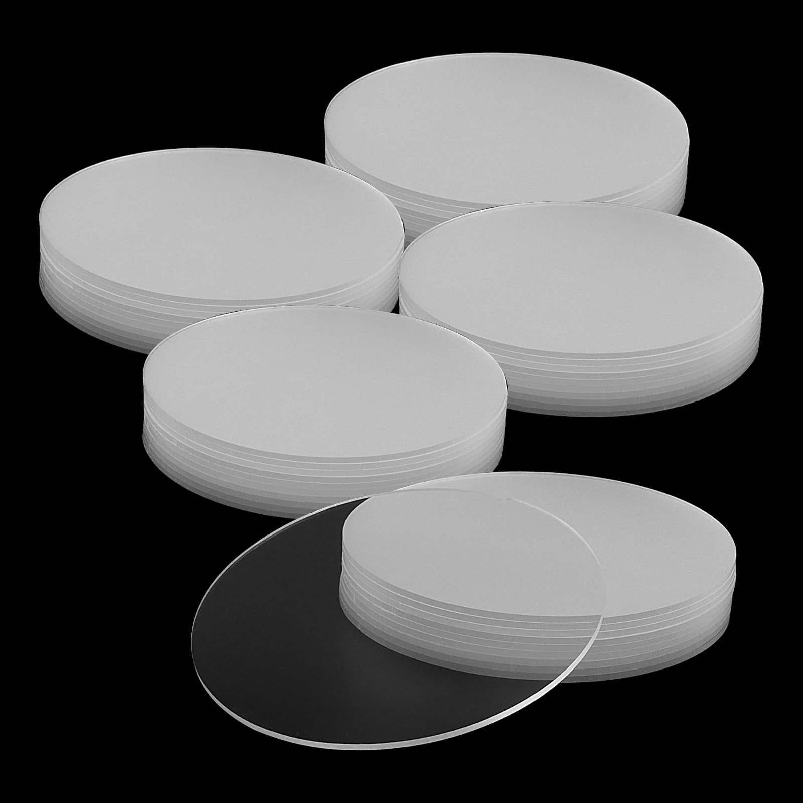 KEILEOHO 50 PCS 10cm x 1.8mm Clear Acrylic Circles, 4 Inch Round Acrylic Discs for Painting DIY Crafts