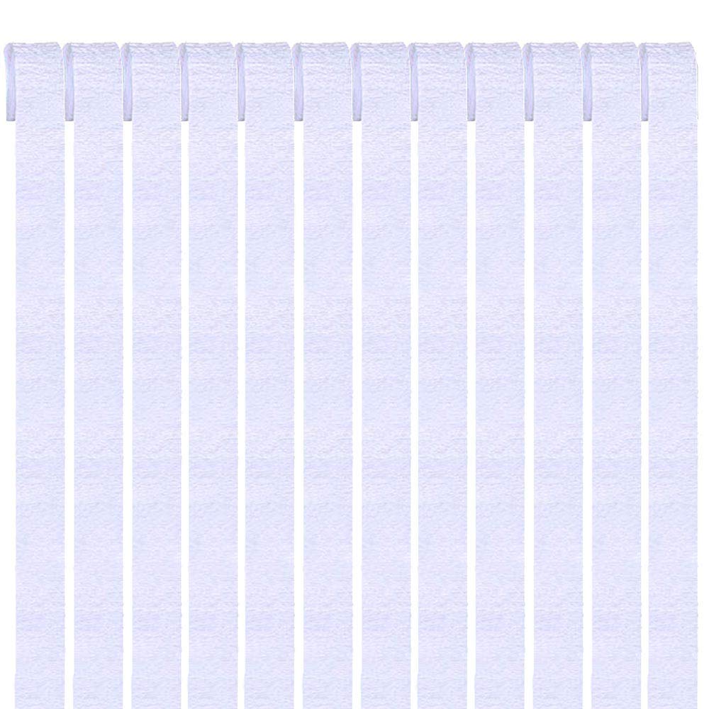 White Party Streamers Crepe Paper Streamers Decorations 4.5CM(1.77in) Wide 25M(82ft) Long 12 Rolls