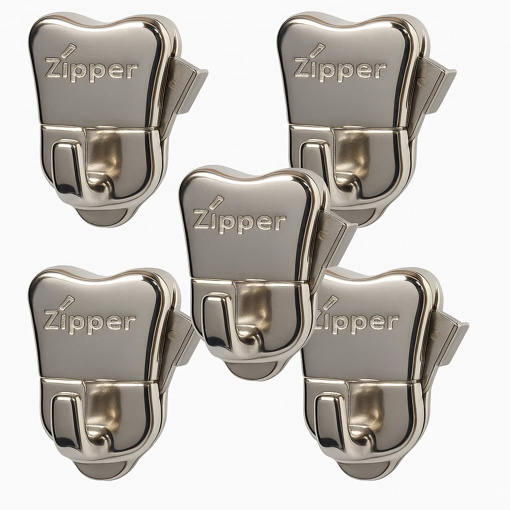 10pc Zipper Hooks Picture Hanging Hooks Moulding Hooks for Perlon Cords Steel Cables Wires Zipper for Traditional Dado Rail Hooks Art Work Frame Cable Wire.