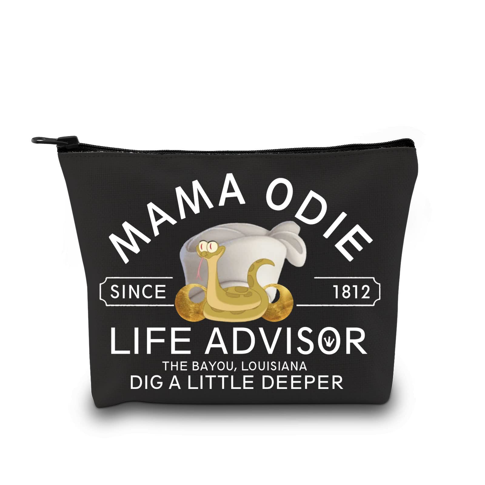 Mama Odie with Snake Inspired Zipper Pouch Frogs Movie Fans Gift Tiana Princess Makeup Bag (Mama Odie Bag EU)
