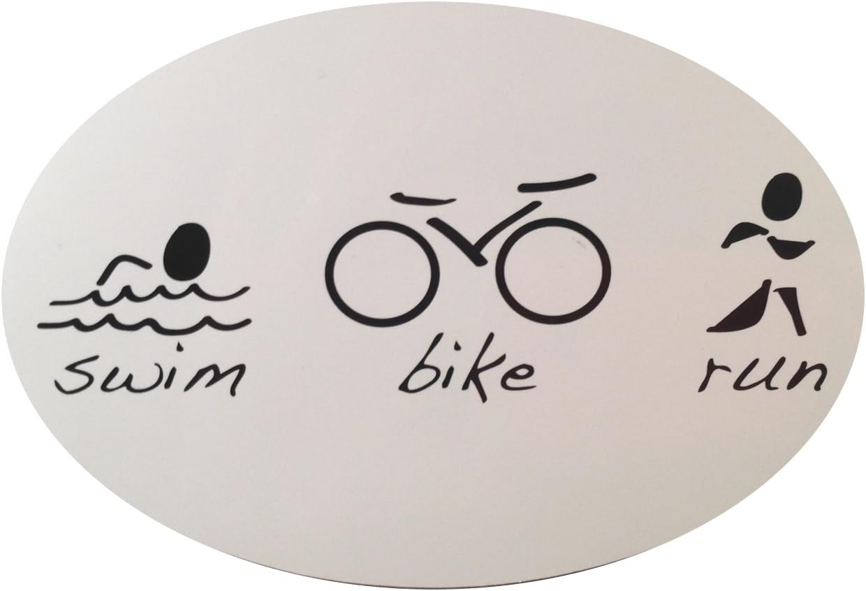 Black and White Car Triathlon Magnet