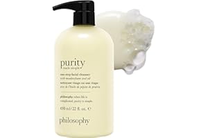 philosophy purity made simple one-step facial cleanser- with meadowfoam seed oil gently cleanses & melts away dirt, oil & stubborn makeup paraben-free face wash