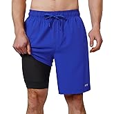 TTZ Mens 9" Swim Trunks UPF 50+ with Compression Liner
