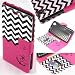ZTE Boost Max N9520 Case, SOGA® PU Leather Magnetic Flip Design Wallet Case for ZTE Boost Max N9520 (Boost Mobile) - Pink Chevron Anchor Love [SWE541]