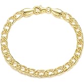 ERIN MARIE 14K Gold Bracelets Non Tarnish Cuban Chain Bracelets for Women Sparse Design Gold Chain Bracelet Gifts for Women Every Occasion (6.5-9 in)