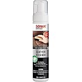SONAX Premium Class Leather Cleaner | Powerful Foaming Formula for Deep Cleaning Smooth & Perforated Leather | Removes Stubborn Dirt, Stains & Blue Jean Transfer | Safe & Non-Drying | 281141 | 250ml
