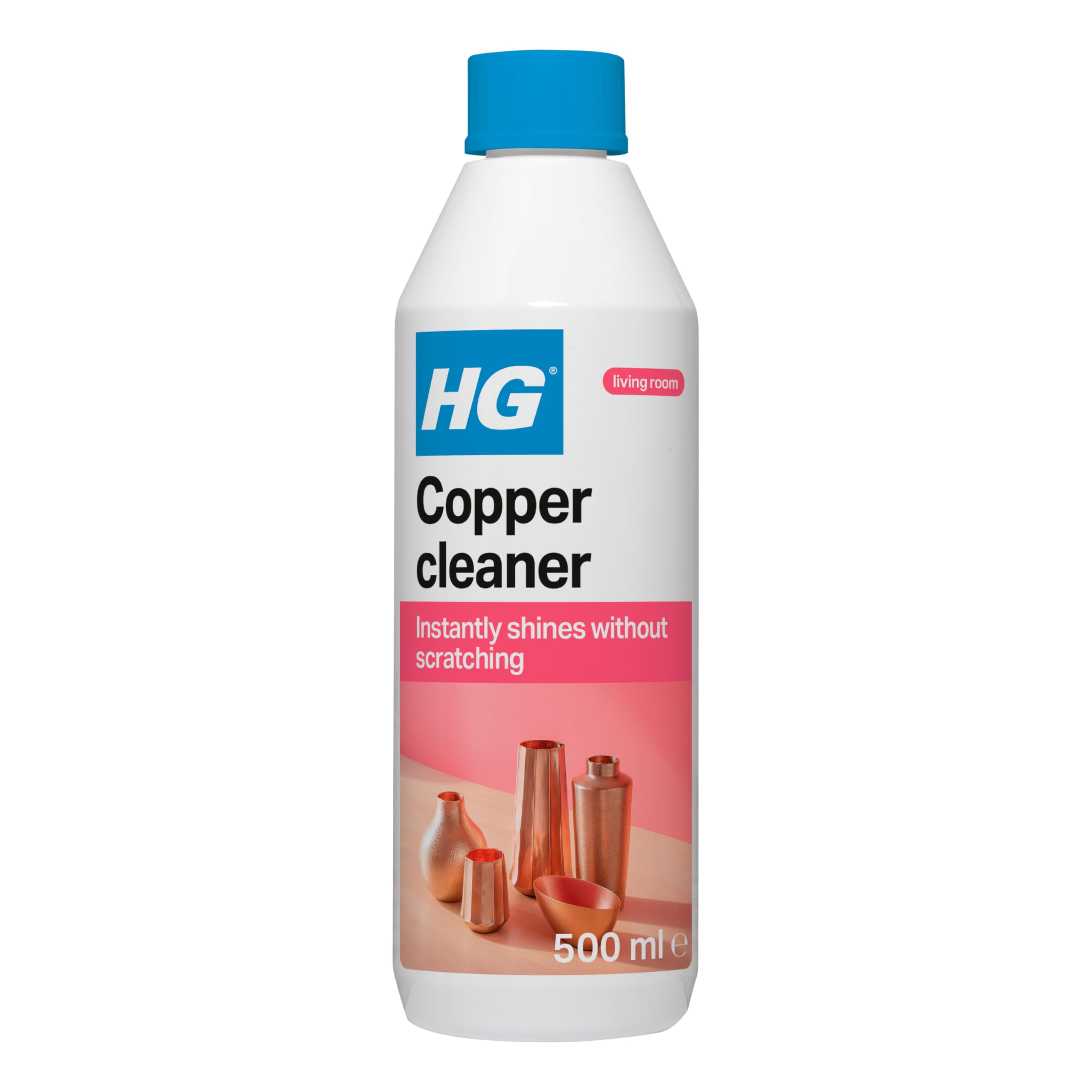 HG Copper Cleaner, Natural Shine Shampoo Polish & Protector for Copper, Brass & Bronze Metal Surfaces, Gentle Anti Tarnish Care & Protection – 500ml Bottle (295050106)