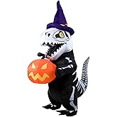 Jenaai Skeleton Inflatable Dinosaur Halloween Costume Kids Blow up Outfit for Boys Inflatable Dinosaur Halloween Pumpkin Costume Full Body Party Trick or Treat Activity Dress Cosplay