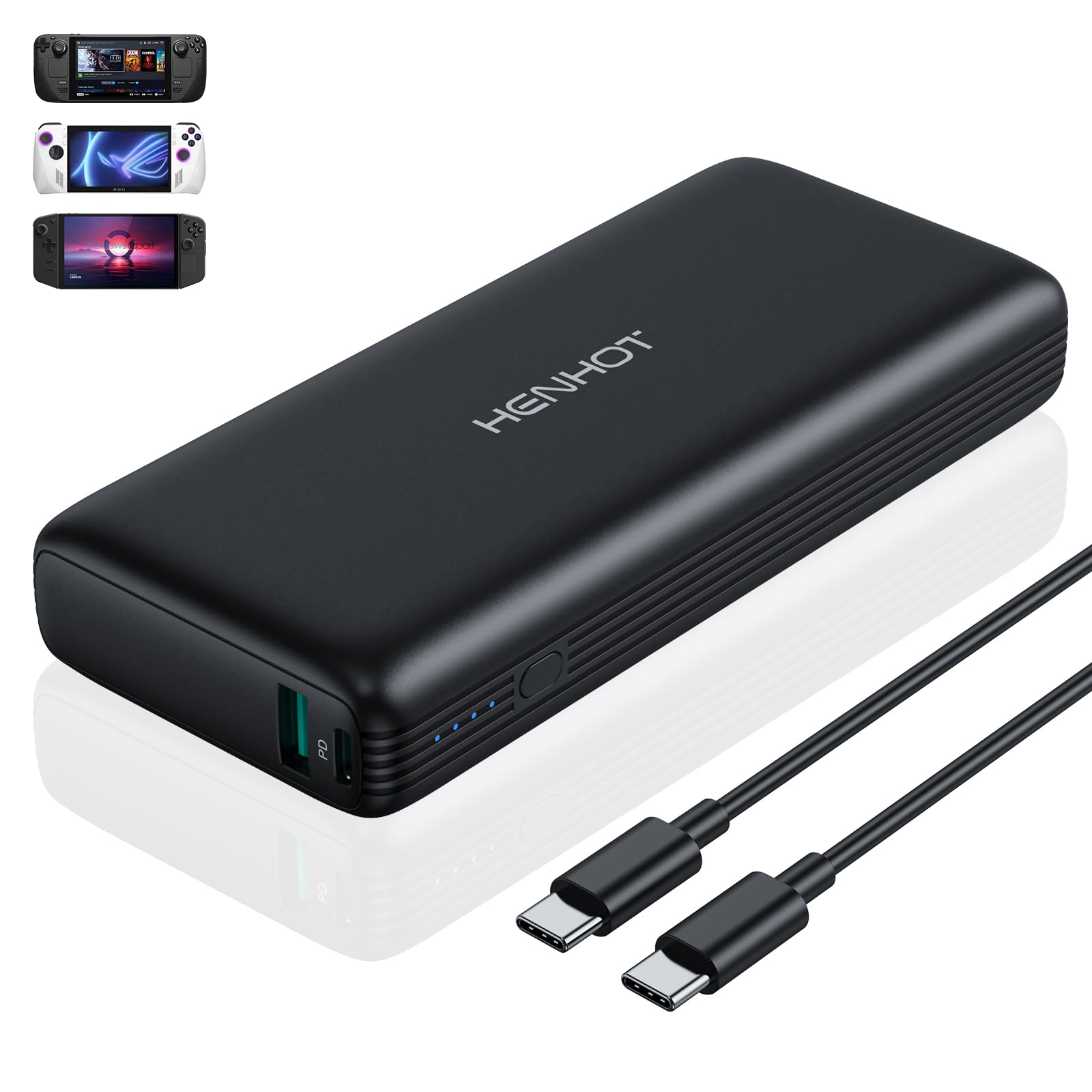 Photo 1 of 65W Power Bank Compatible with Steam Deck/ROG Ally/Legion Go, Laptop Power Bank 20000mAh Fast Charging Battery Pack for MacBook, Dell, Lenovo, Asus