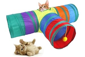 Rainbow Cat Tunnels with Interactive Ball Indoors Cat Play Tunnel for Indoor Outdoor, Cat Tunnel Large Cat Toy Kitten Kitty R