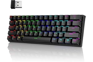 Pauroty 60% Wireless Mechanical Keyboard, Triple Mode 2.4G/USB-C/Bluetooth Keyboard, RGB Backlit, Clicky Blue Switch, 61 Keys