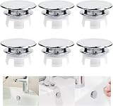 suchkawe 6PK Chrome Sink Overflow Covers Bathroom Washing Basin Hole Cap 22-24mm view 7
