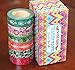 Wise Bird Fun Gift Wrap Decorative Fun Colored Washi Tape Sticky Paper Masking Adhesive DIY Tape, Office Class School Birthday Scrapbook Craft Tape, 32ft/roll, Set of 6 - W01