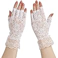 Mrotrida Women's Punk Fingerless Glove Cosplay Ripped Gloves for Halloween Costume Party 1Pair