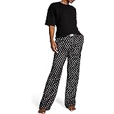 Victoria's Secret Tee Pajama Set, Short Sleeve Cotton T Shirt and Flannel Pants, Sleepwear for Women (XS-XXL)