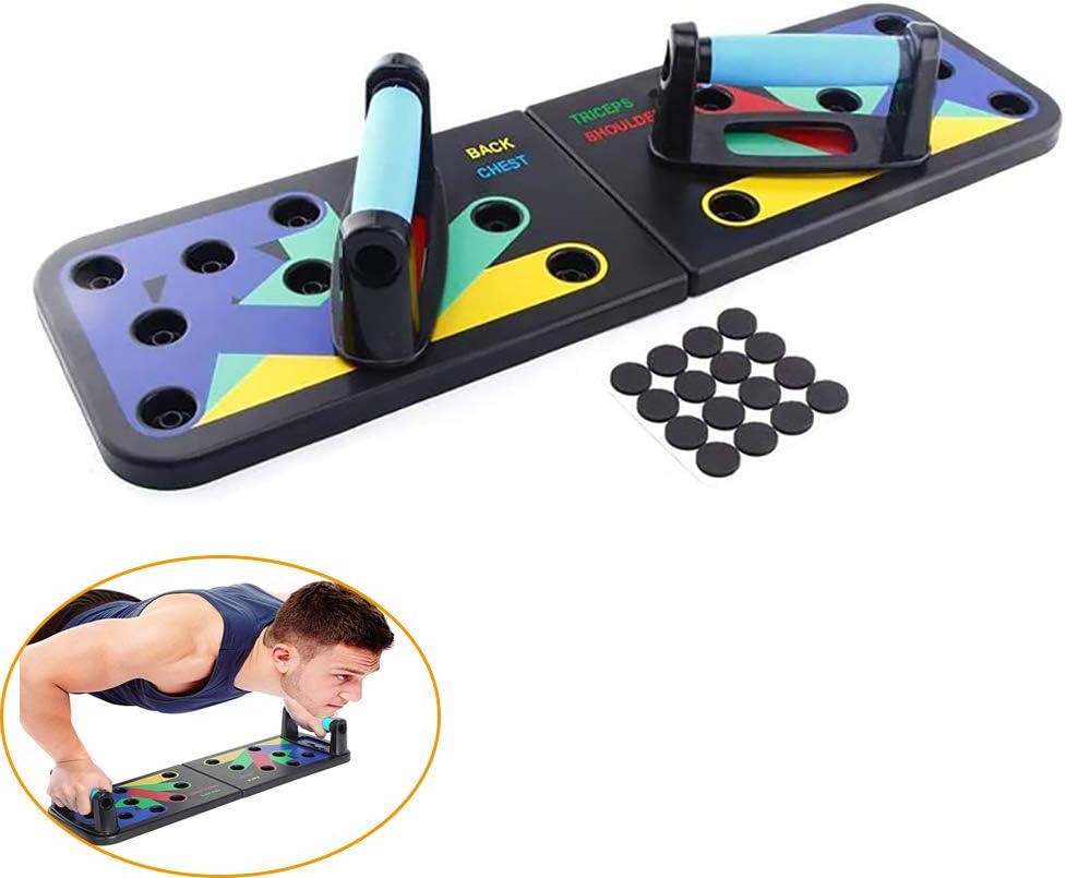 Edhua Foldable Push Up Board, 11-in-1 Muscle Up Bar, Multifunctional Portable Fitness Workout Train Gym Exercise Tool