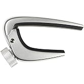 WINGO Pro Guitar Capo Adjust Tension for Acoustic Electric Guitars, Silver | Knurled Tension Knob, No Buzz, Zinc-alloy, Fits 6 String Steel Guitars