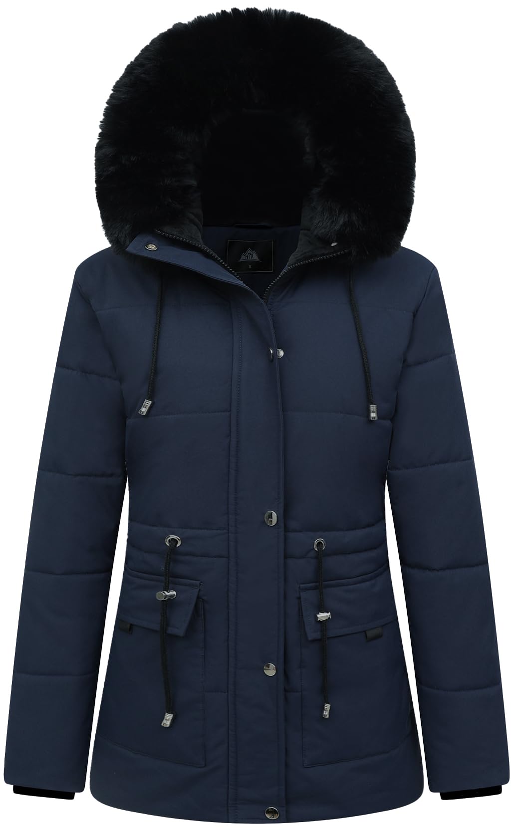 MOERDENG Women's Warm Winter Puffer Coat Thicken Fleece Lined Down Jacket Faux Fur Detachable Hood Snow Parka Image