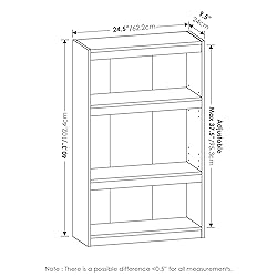Furinno Jaya Enhanced Home Bookcase 3-Tier