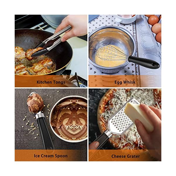 Kitchen Utensil Set 36Pcs Silicone Cooking Set, Kitchen Gadget Set with Heat Resistant Non-Slip Spoon, Turners, Tongs…