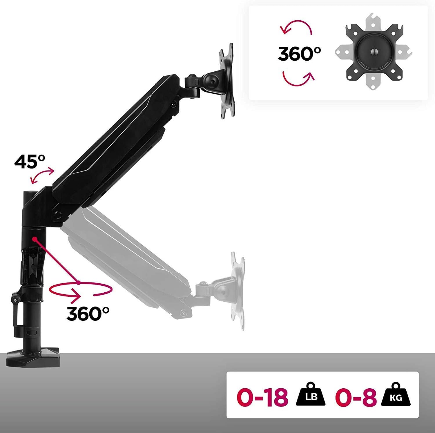Duronic Gas-Powered Monitor Arm Stand DMG52 - Image 5