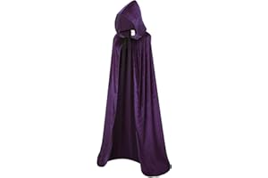 TOONRAIN Unisex Full Length Velvet Cape with Hood Adult Halloween Costume Cloak Vampire Witch Cosplay for Women