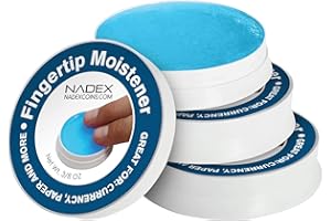 Nadex 3 Pack Fingertip Moistener Pads, Blue - Non-Slip Counting Cash Bills Separating Documents - Finger Moisturizer Non-Toxic Greaseless Odorless Pad for Office/Home