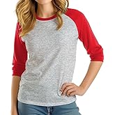 3/4 Sleeve Tops for Women - Casual Fashion Blouse Baseball Style Tees Three Quarter Raglan Shirt Women