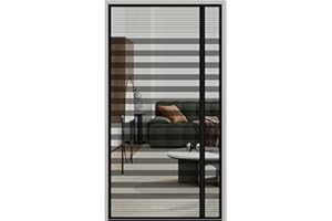 DCUINS Magnetic Screen Door Fits Door Size 32 x 80, Screen mesh Size 35 x 81, Side Opening Upgraded Heavy Duty Fiberglass, Strong Magnet Closure Door net for Front Back Sliding Doors, Stripes