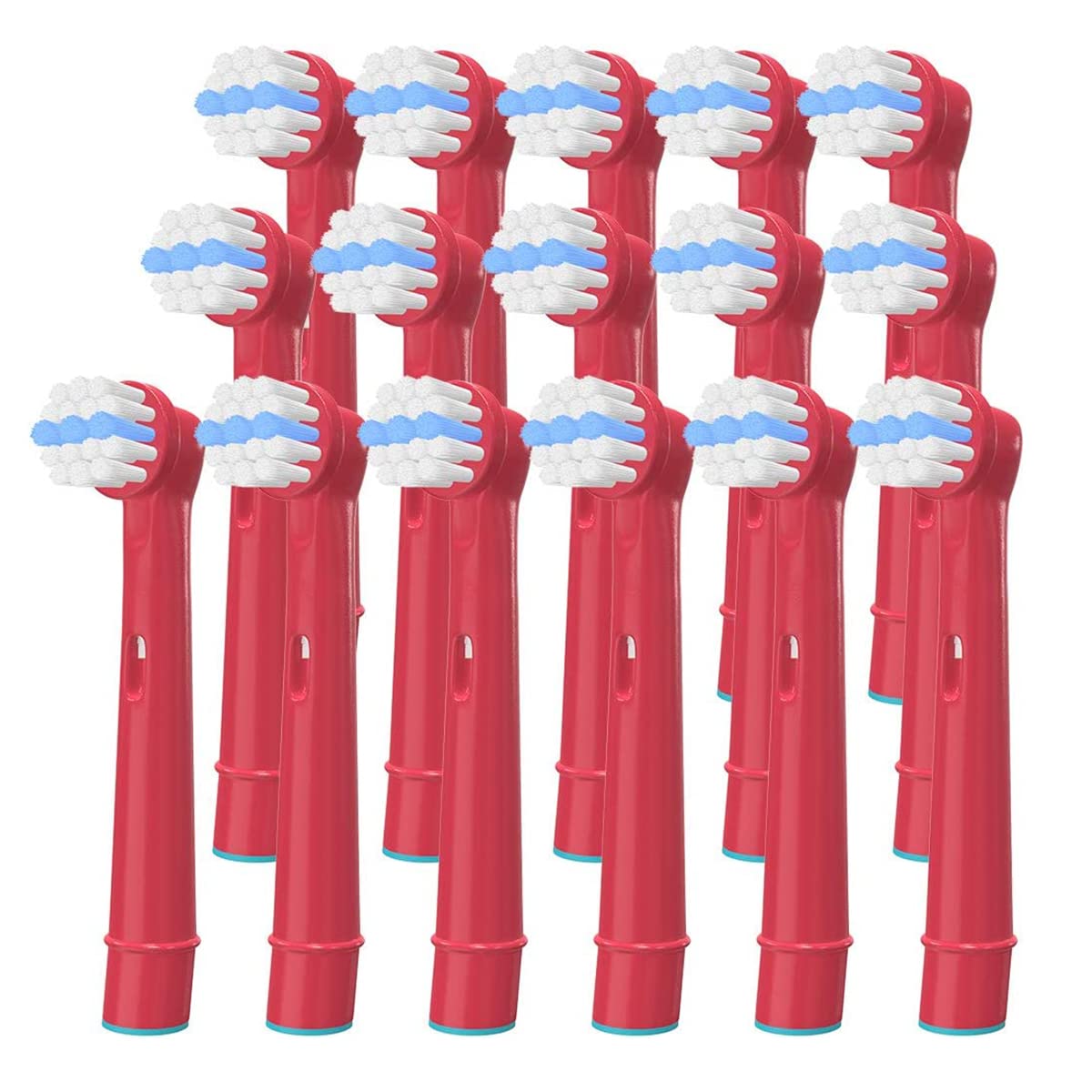 WuYan Toothbrush Heads for Oral b Kids Electric Toothbrush, 16 Pack Electric Toothbrush Replacement for Braun Electric Toothbrush, Candy Red Brush Heads Toothbrush for Kids