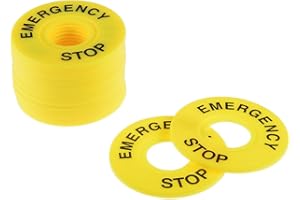 uxcell 20 Pcs 22mm Inner Diameter Emergency Stop Sign for Push Button Switch Replacement