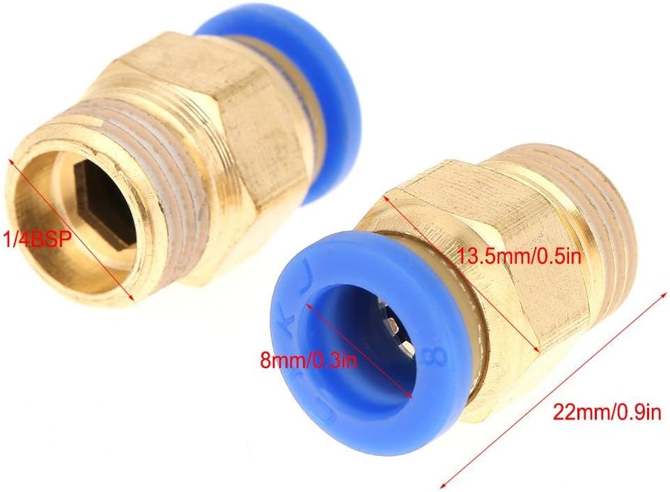 10pcs 1/4″ BSP Air Line Connector Brass Pneumatic Fittings Air Line