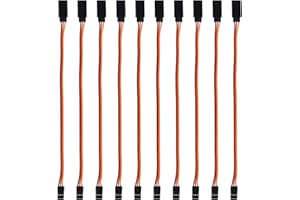 ACEIRMC 10pcs 3-Pin Servo Extension Cable Cord Female to Male Lead Wire Connector JR for RC Car Airplanes Remote Control (20cm)