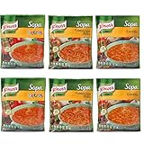 Sopa Knorr Estrellas Letras and Fideos con Pollo (Pack of 6 Soups - 2 each) 3.5 oz each bag