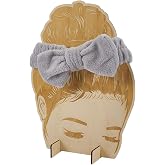 FINGERINSPIRE Wood Headband Display Cards Blanched Almond Hair Tie Holder Ear Warmer Prop Display Card Hair Bands Organizer Head Shaped Wooden Hair Band Display Stands Display Stands for Selling