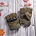 WTACTFUL Tactical Gloves Military Fingerless Hard Rubber Knuckle Half Finger for Army Gear Sports Driving Shooting Paintball Riding Motorcycle Hunting Gloves Size Large Green