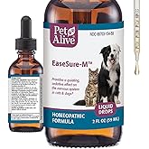 PetAlive EaseSure-M - Nervous System Support Drops for Pets - 2 Fl Oz | Natural Relaxation Drops for Dogs &amp; Cats with Belladonna &amp; Passiflora, Pet Involuntary Muscle Movements, Trembling &amp; Shaking