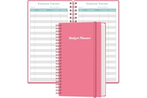 HEVEBOIK Budget Planner - A6 Expense Budget Tracker, Budget Book for Ledger Book, Money Organizer for Wallet, 3.75" x 6.75", Pink
