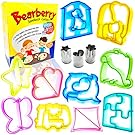 Bearberry Sandwich Cutters, Bread Crust & Cookie Stamp Set - Fun Heart, Dinosaur, Food Shapes for Kids Bento Lunch Box, Boys and Girls - GET FREE Mini Stainless Steel Vegetable & Fruit Press!