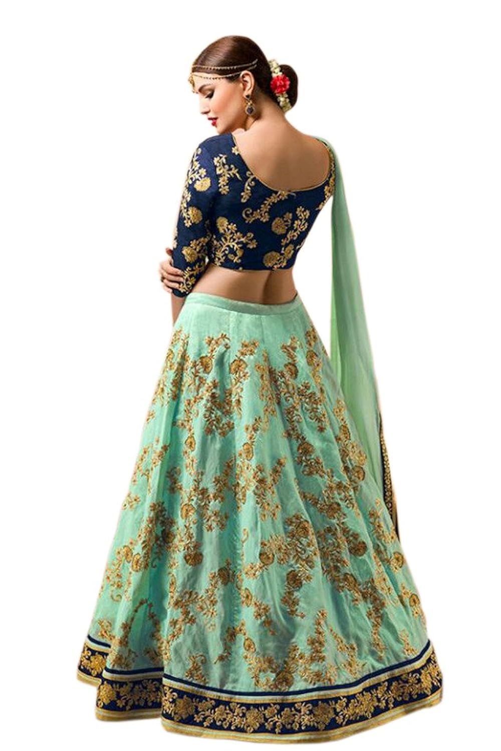 caffoy cloth company women's lehenga choli (cl13_green_free size)