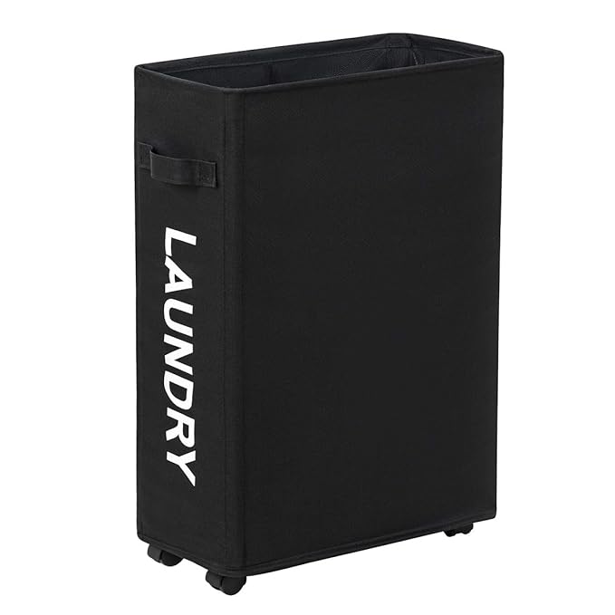 WOWLIVE 45L Narrow Laundry Hamper Tall Thin Laundry Basket Stackable Laundry Organizer Storage