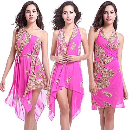 2017 Women's Beach Skirt Different Styles High Elasticity New Summer Beach Skirt Cover Up Swimsuit Swim Dress VB012 Rose Red