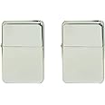 Thirsty Rhino Klik, Windproof Refillable Oil Wick Lighter with Vintage Flip Top and Aluminum Gift Case, Set of 2