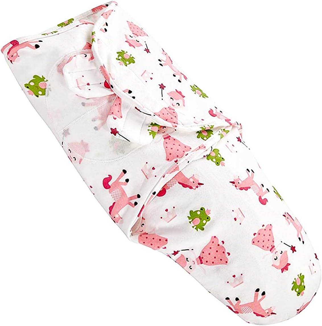 TALINU Pink Swaddle Blanket for newborn babies, 100% cotton with fastners in a princess baby girl design | 2 Year Satisfaction Guarantee | infant bundle sleeping bag, midwife recommended 0-3 month, 3-6 kg, baby wrap cloth, unicorn fairy magical baby blanket to create close safe feeling of mother´s womb, ideal during the summer