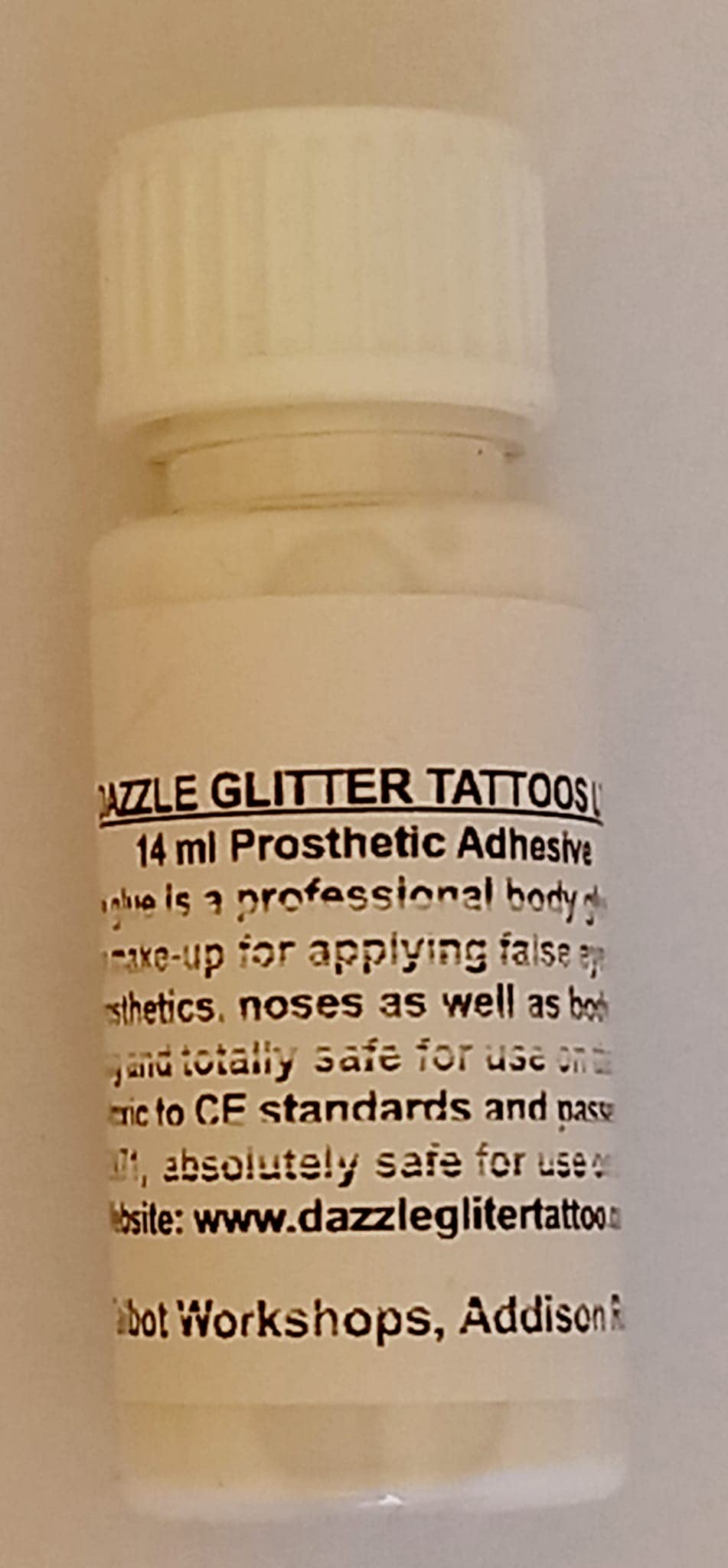 4 x Prosaide body art glue adhesive (14 ml each) for Halloween glitter tattoos / theatrical / FX PAX / cosmetic use