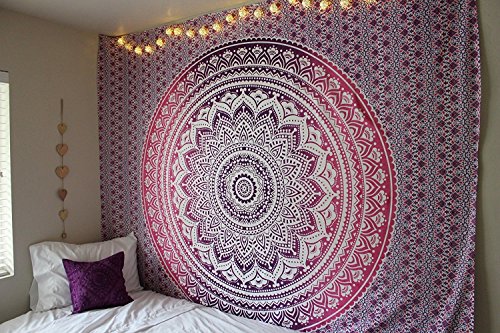 UPC 766566430704, &quot;New launched&quot; Popular Handicrafts tapestry wall hangings Indian Mandala Wall Art, Hippie Wall Hanging, Bohemian Bedspread Purple