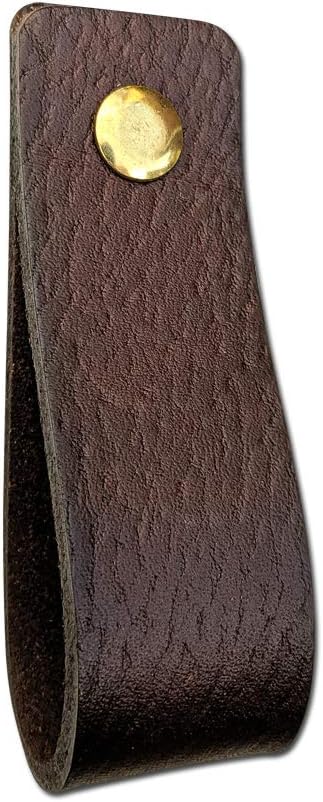 Brute Strength, Leather Handles for Furniture, Brown, 2 pcs, 16,5 x 2,5 cm, Cabinet Handle, Door Handle for Kitchen Bathroom - Image 4